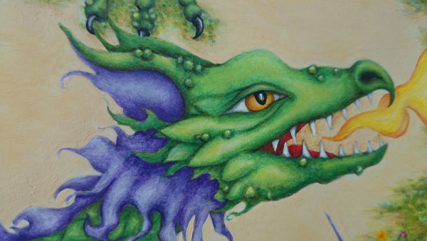 Dragon's head in colour
